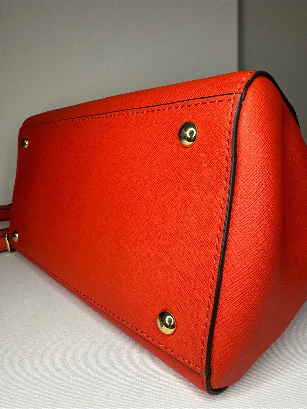Michael Kors Mandarin Orange Saffiano Leather Small Satchel Crossbody
